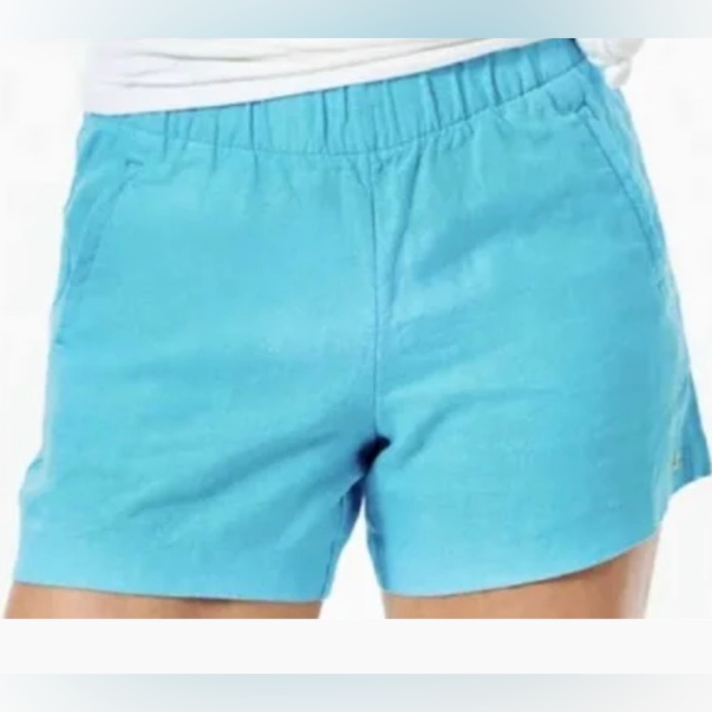 Lilly Pulitzer Lilo Linen Shorts Bermuda Blue - L